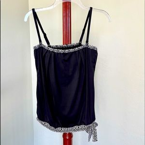 Convertible Blouson Tankini Top | M